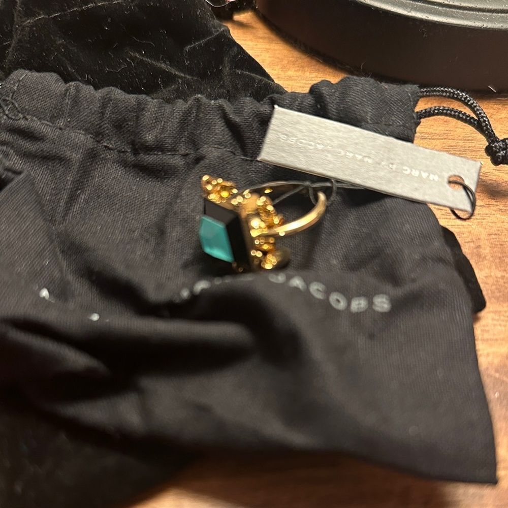 Marc by Marc Jacobs women’s stacked figure block dusty jade green ring size 8